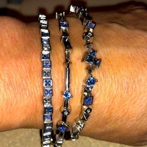 GUC KS bangle bracelet set of three silver